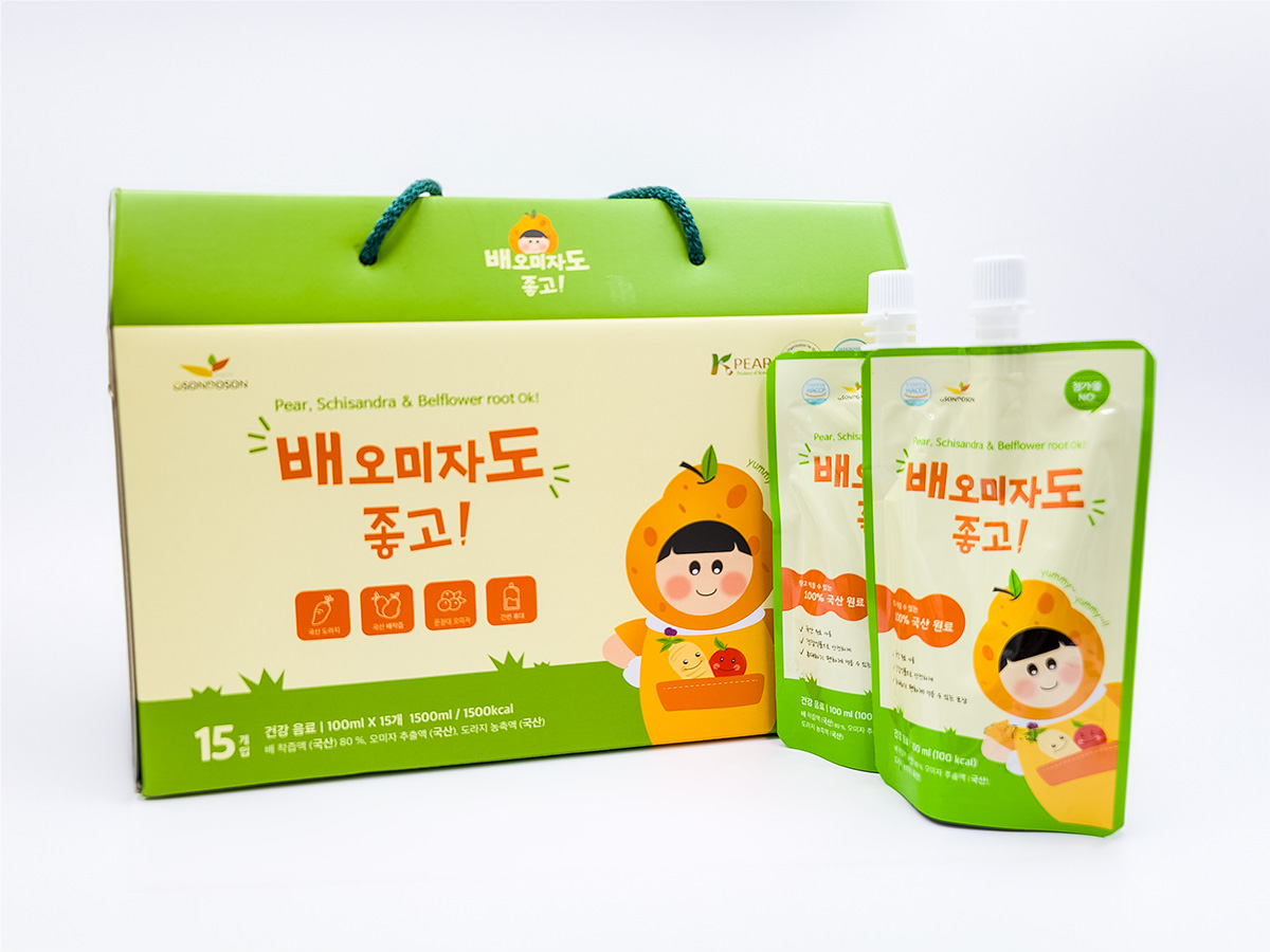 오손도손 배오미자도 좋고 국내산 배 도라지 오미자 즙 100ml 15포