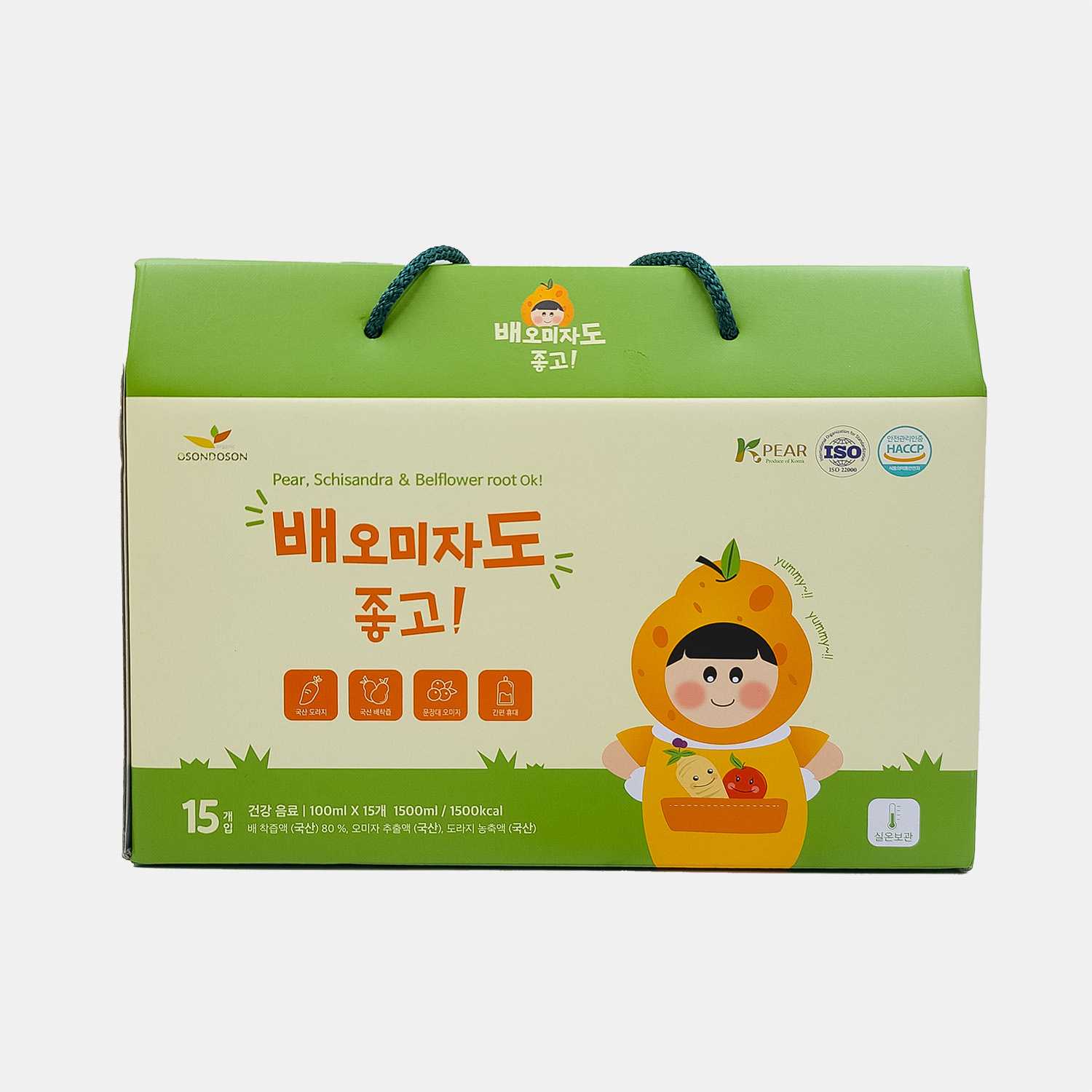 오손도손 배오미자도 좋고 국내산 배 도라지 오미자 즙 100ml 15포