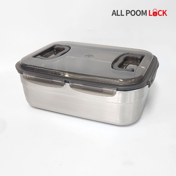 스텐 김치통 밀폐용기 더블 핸디 1호 7.3L, 10L (그레이)